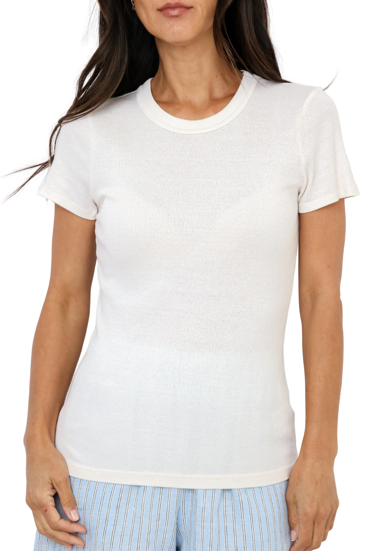 Michael Stars Fallon Shine Crew Neck Tee