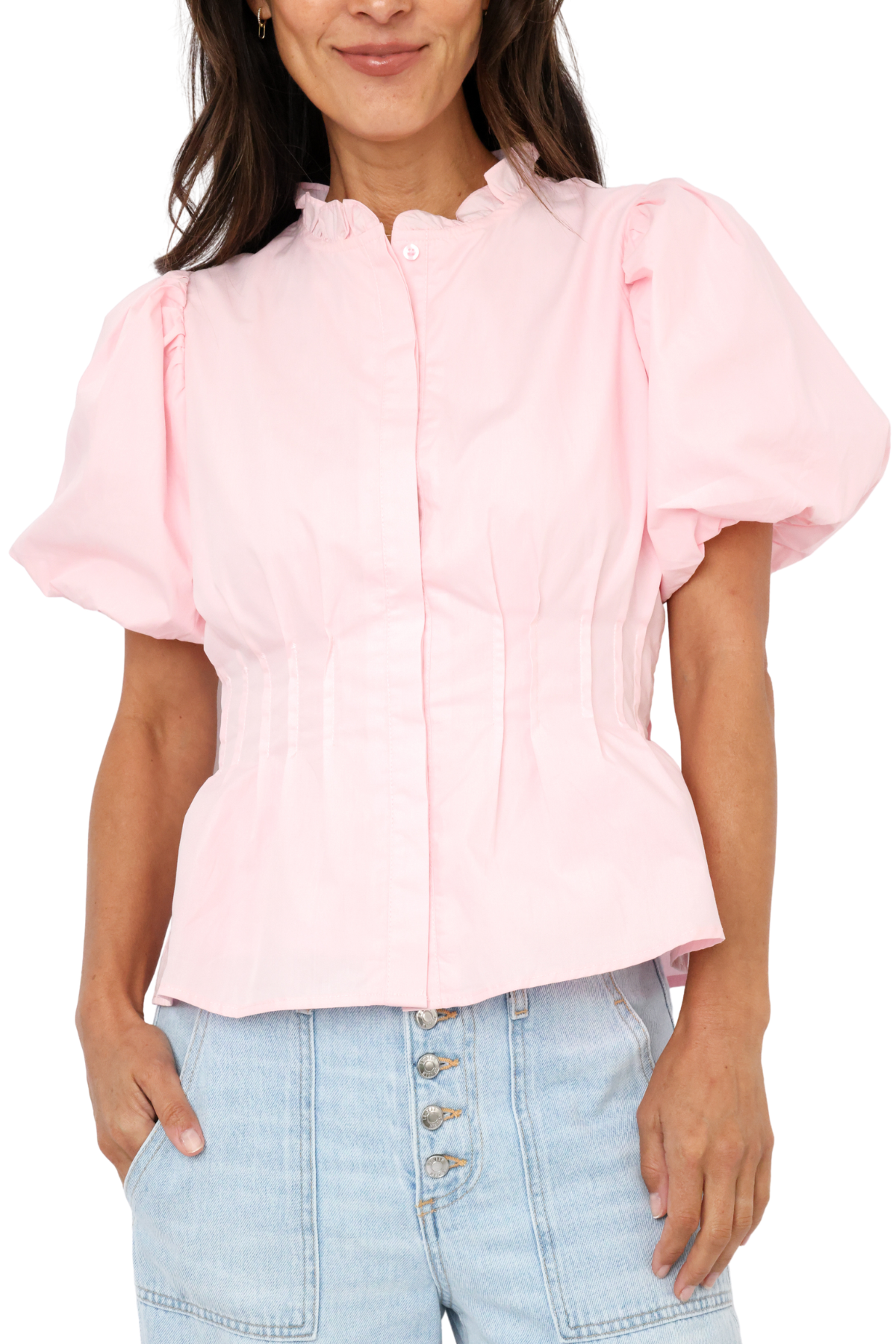 Fitted Bodice Button Down Top