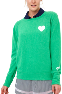 Heart Sleeve Golf Lightweight Brushed Fleece Pullover Sweater