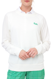 Embriodered Fun Lightweight Brushed Fleece Pullover Sweater