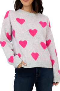 Heart Pattern Soft Valentine Sweater Top