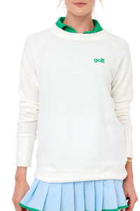 Embroidered Golf Lightweight Brushed Fleece Pullover Sweater