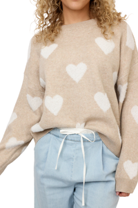 Heart Pattern Soft Valentine Sweater Top