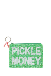 Pickle Money Beaded Coin Purse