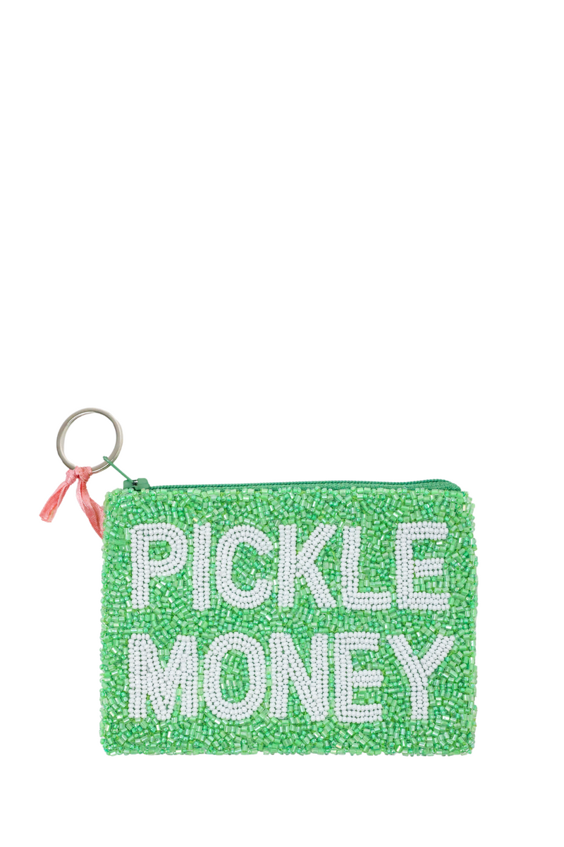 Pickle Money Beaded Coin Purse