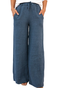Venti6 Linen Wide Leg Pants