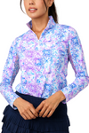 IBKUL Kathy Print Long Sleeve Mock Neck Top