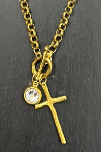Cross And Crystal Necklace