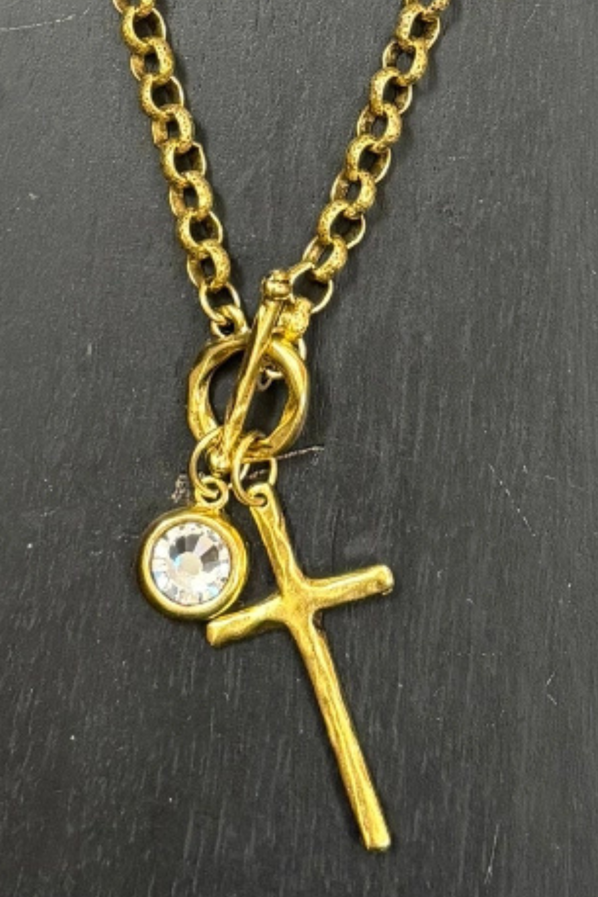 Cross And Crystal Necklace