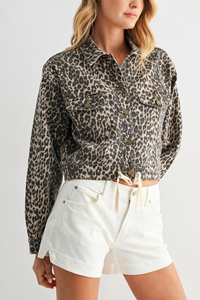 JBD Tied Waist Denim Crop Jacket