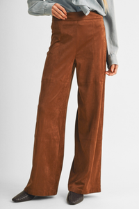 High Waisted Suede Trousers
