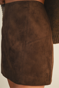 Fitted Suede Mini Skirt
