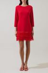 Venetia Fringe Long Sleeve Mini Dress