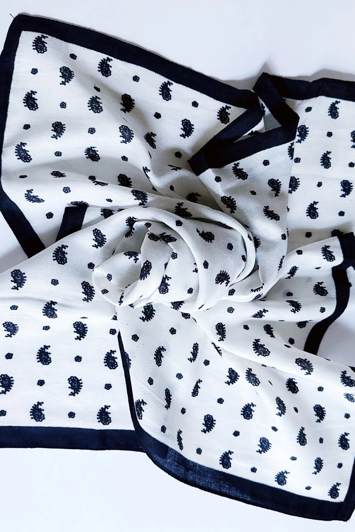 Ivory Paisley Square Scarf