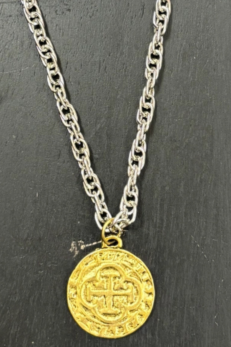 Mixed Metal Pendant Necklace