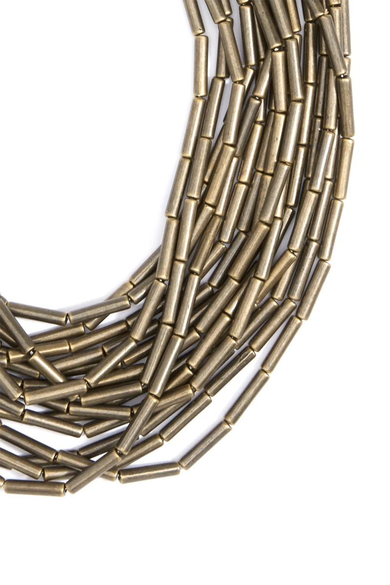 Burnished Metal Layered Collar Necklace