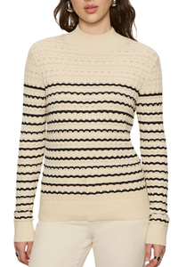 Sanctuary Forever Striped Mock Neck