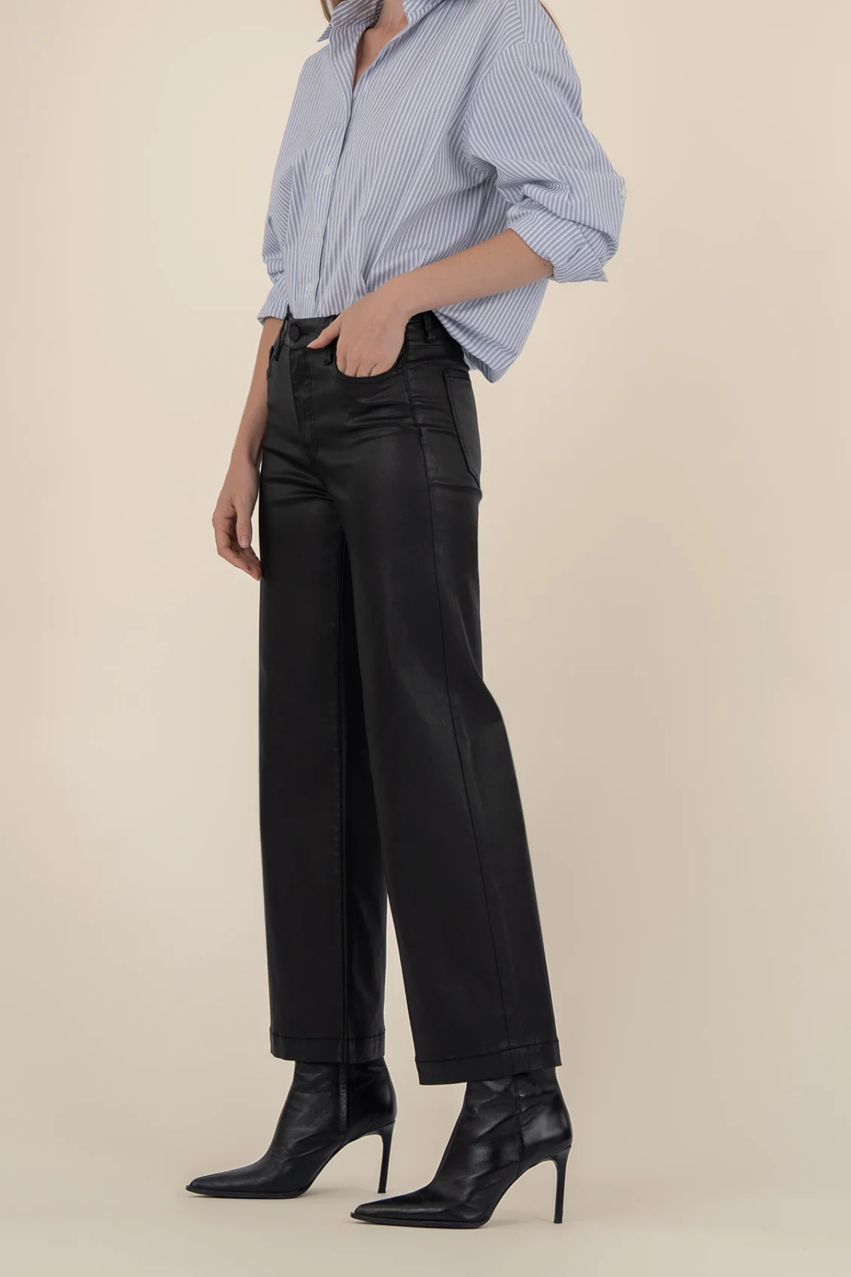 Kut Meg Coated High Rise Wide Leg