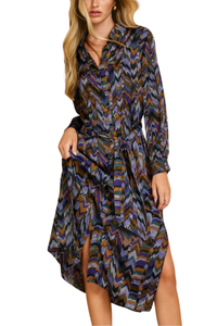 Roll With It Satin Shirt Dress