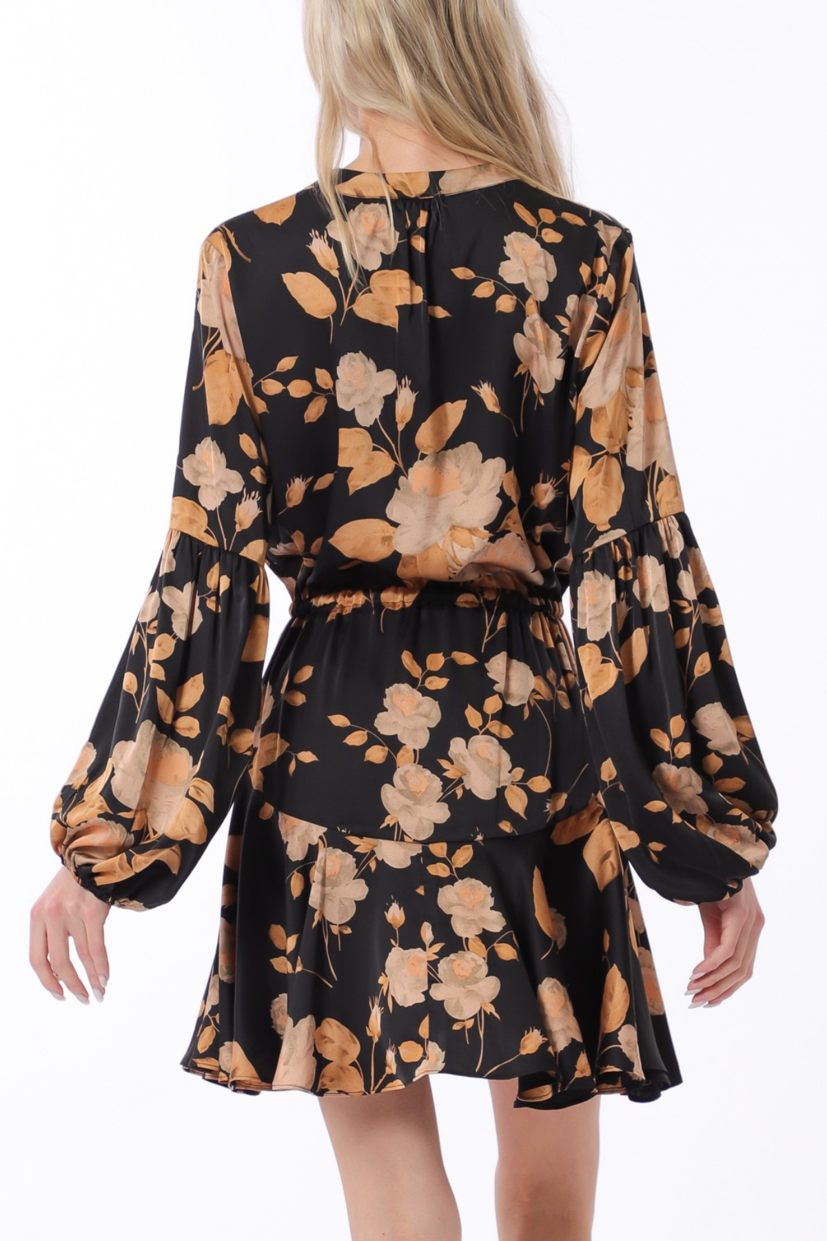 Long Sleeve Tie Mini Dress