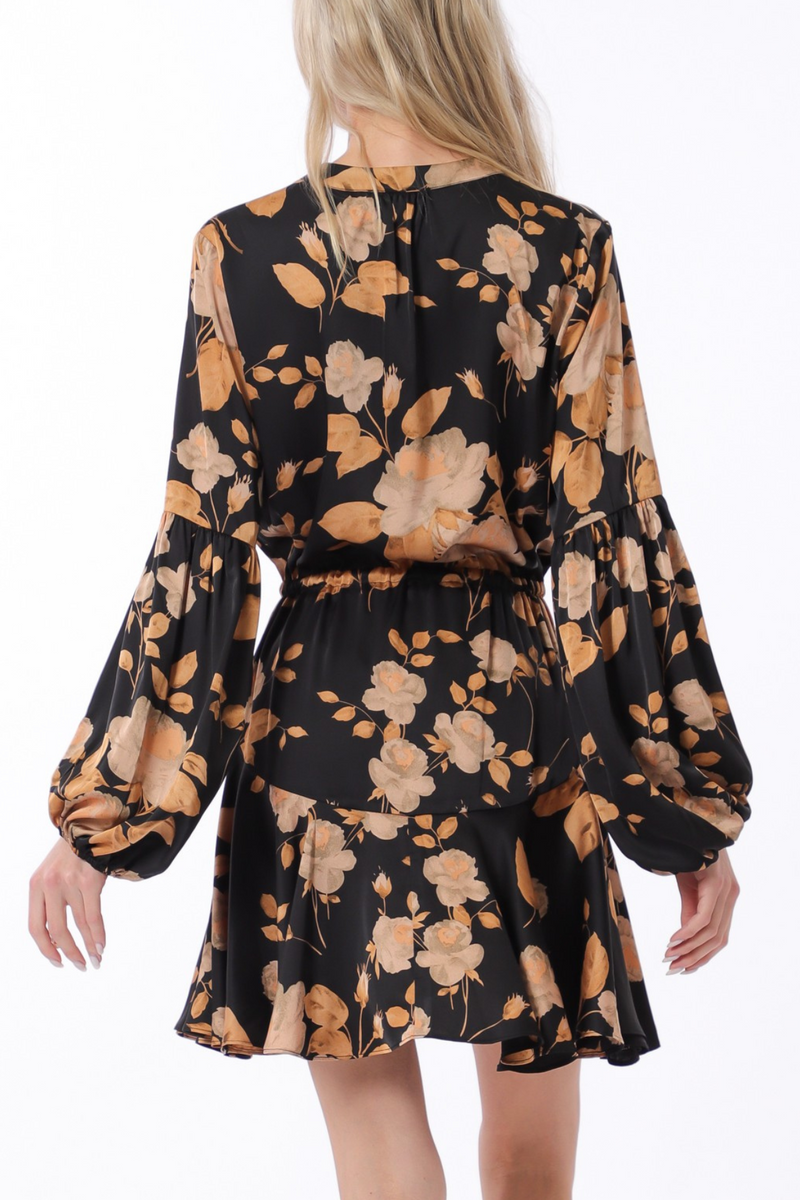Long Sleeve Tie Mini Dress