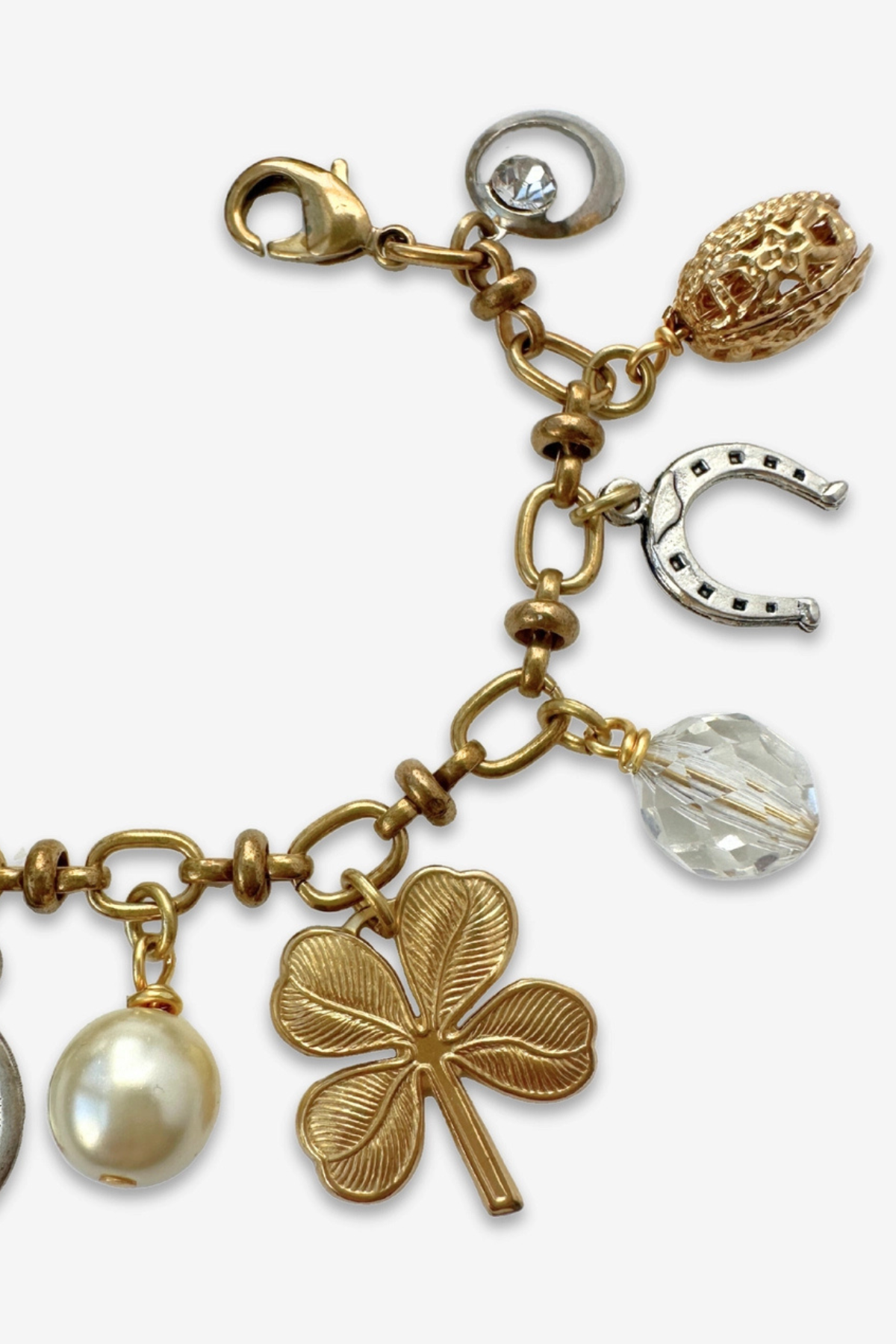 Repurposed Vintage Good Luck Charm Bracelet