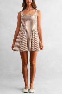 Striped Flared Mini Dress