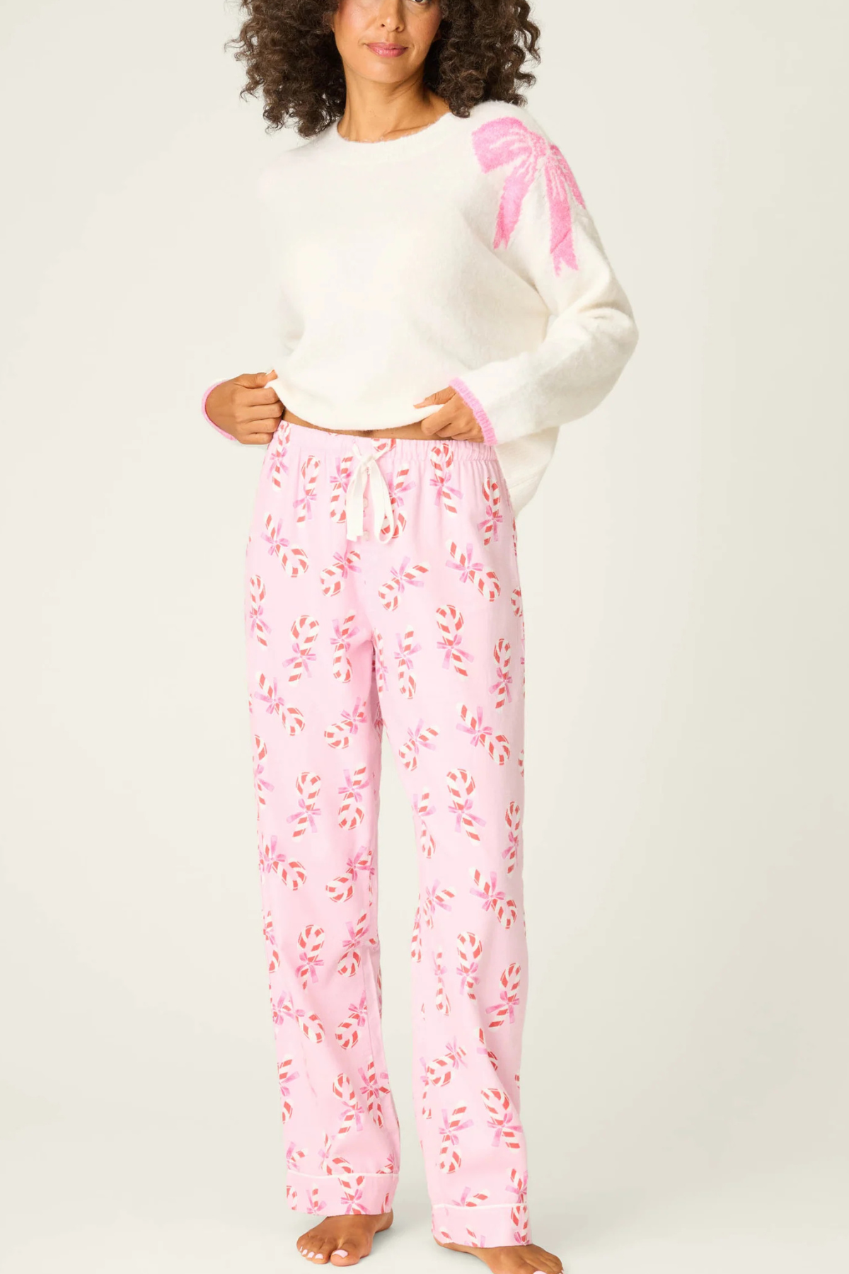 P.J. Salvage Sweeter Than Sugar Candy Cane Print Flannel Pants