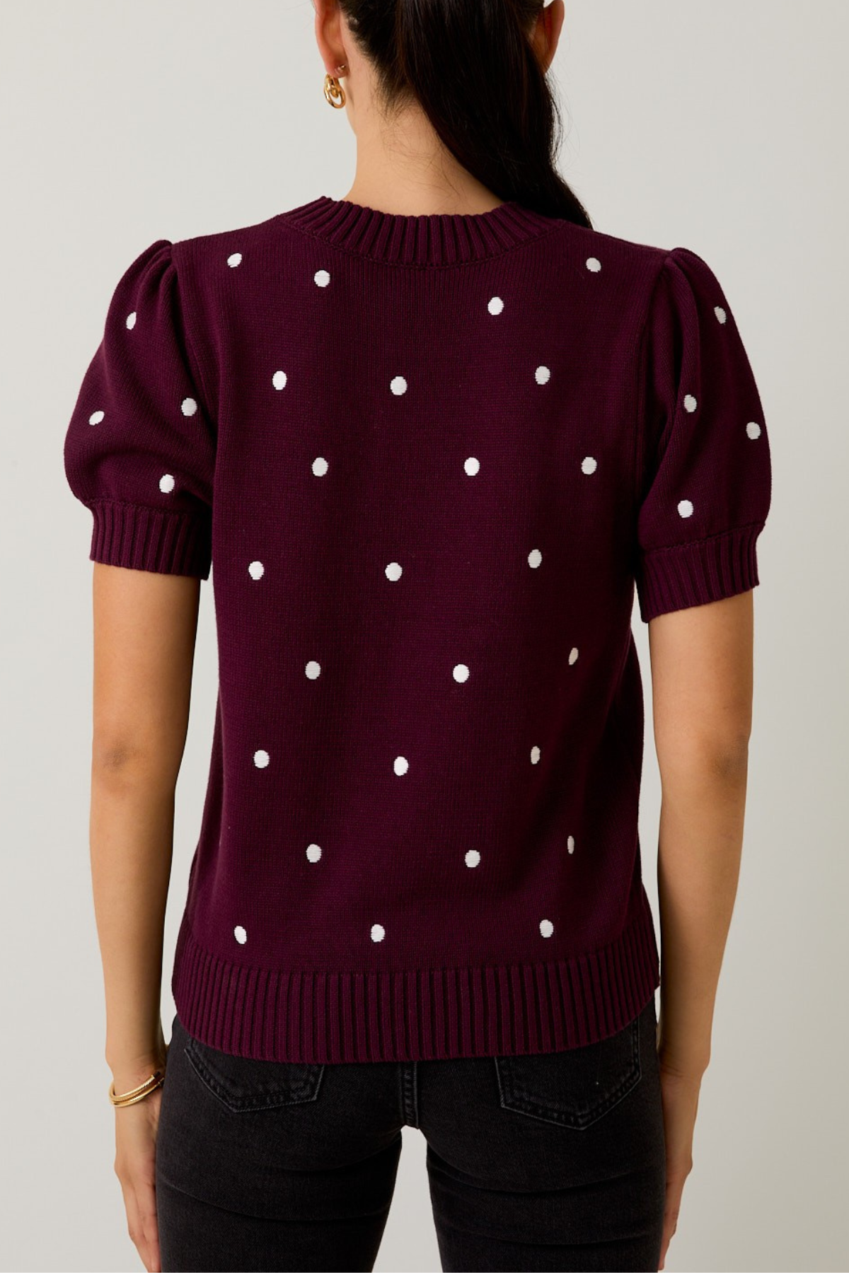 Puff Short Sleeve Sweater Top