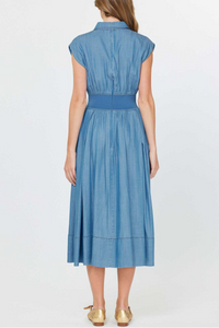 Cap Sleeve Midi Shirt Dress