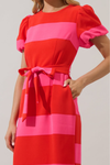 Lolli Stripe Senidy Puff Sleeve Midi Dress