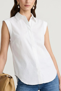 Cap Sleeve Hidden Placket Blouse