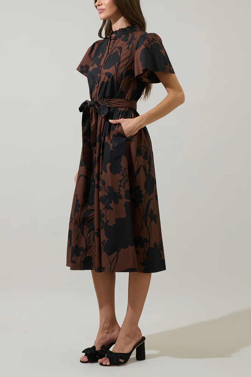 Somerton Floral Aurelia Babydoll Midi Dress
