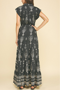 Print Tiered Maxi Dress
