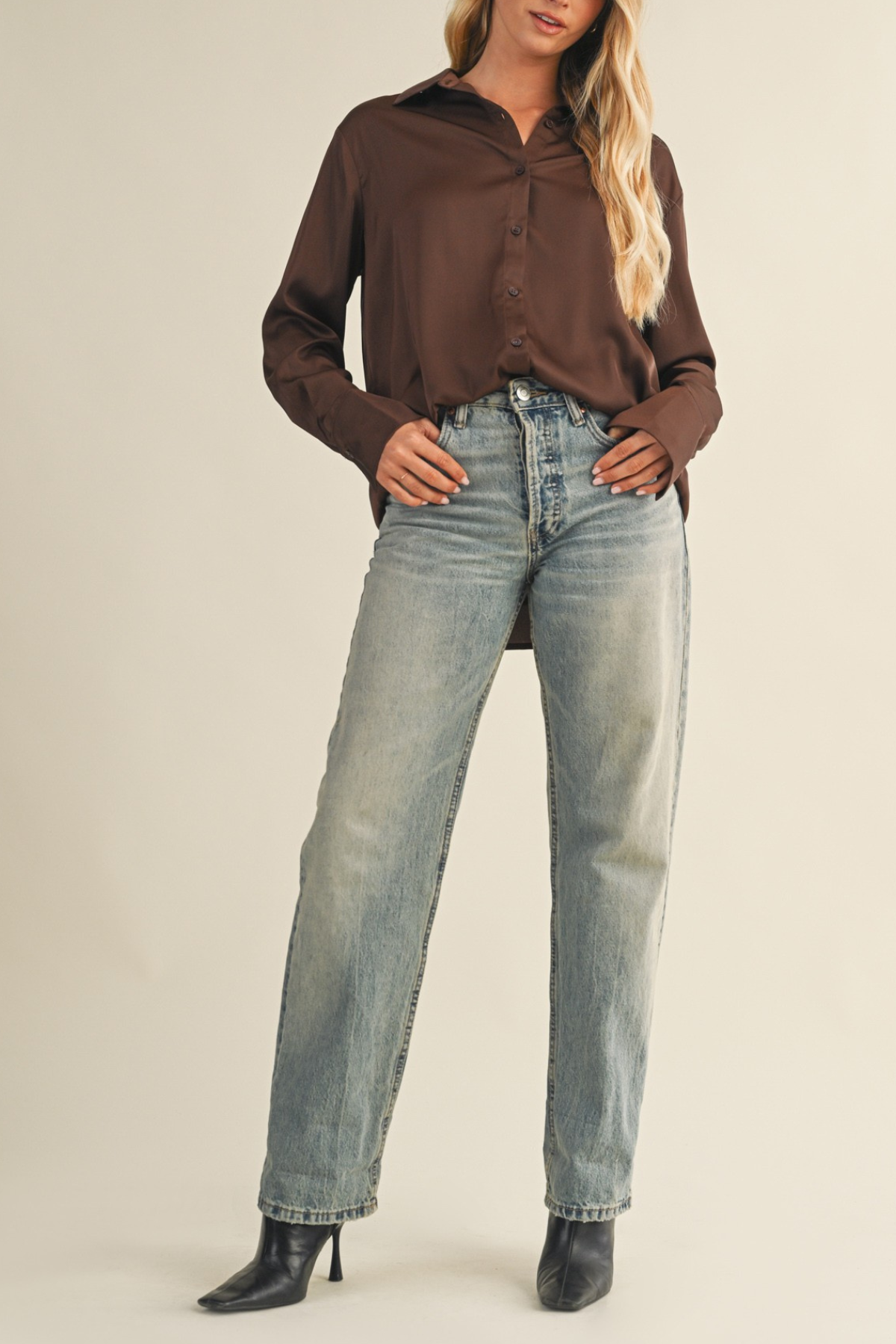 Silky Button Down Shirt