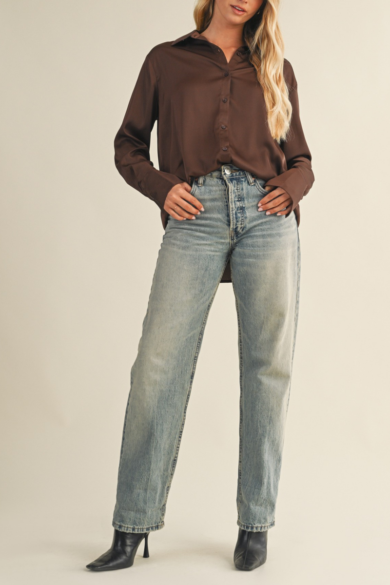 Silky Button Down Shirt