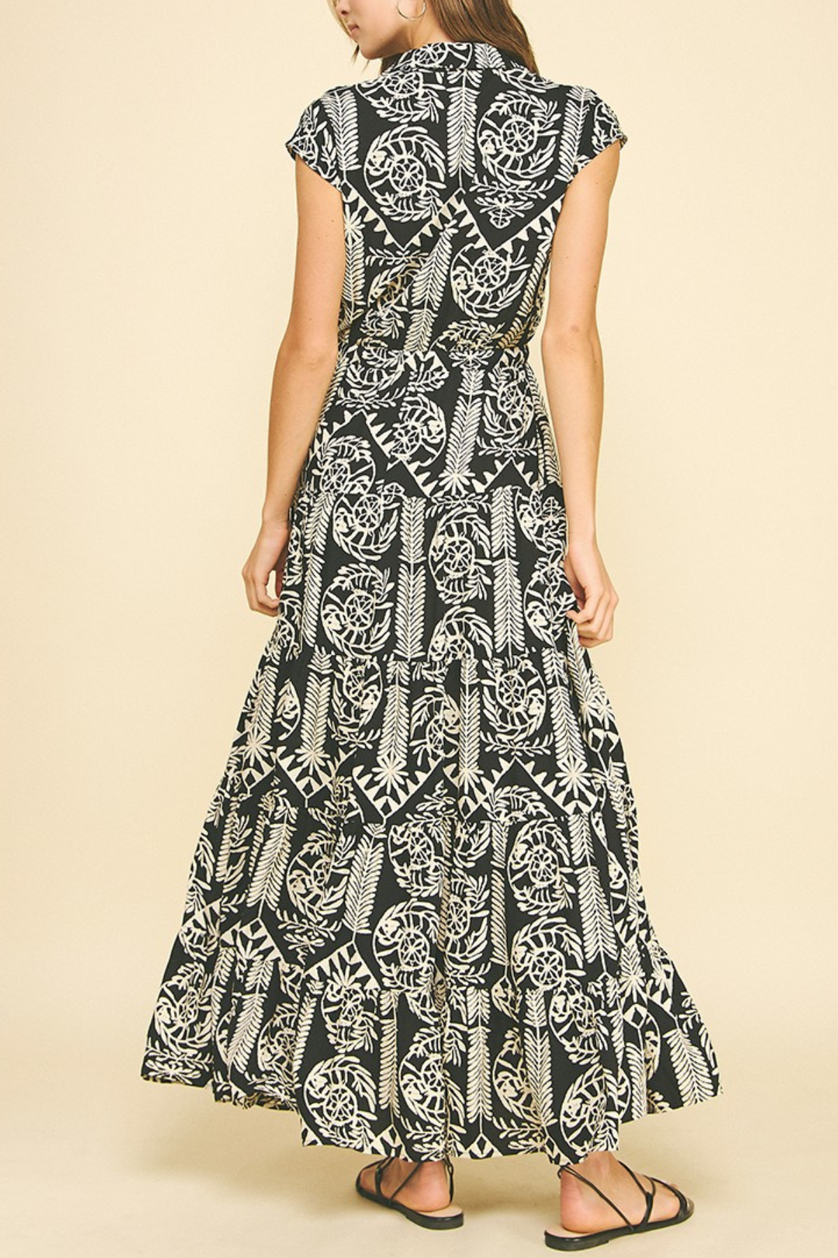 Jungle Print Tiered Maxi Dress