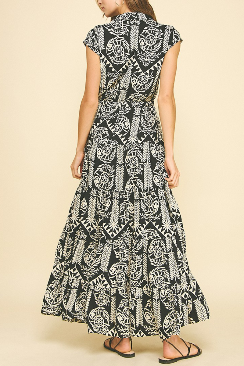 Jungle Print Tiered Maxi Dress