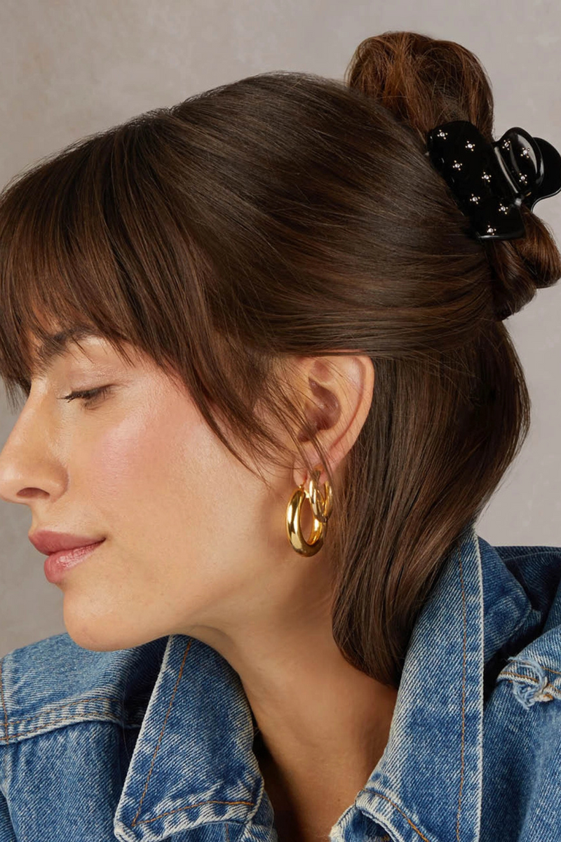 Rhinestoned Medium Puffy Claw Clip