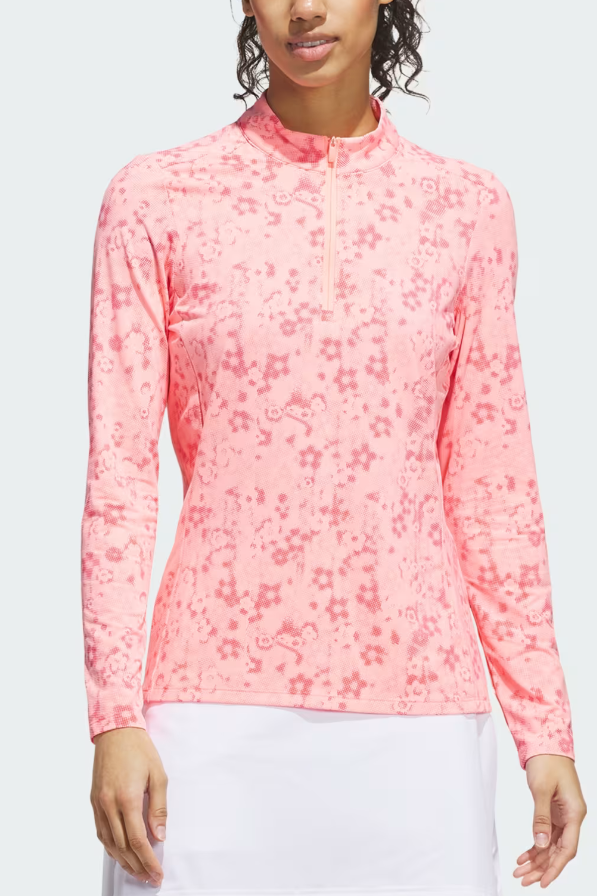 Adidas Ultimate365 Printed Quarter Zip Mock Top