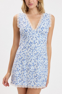 Floral Lace Mini Dress
