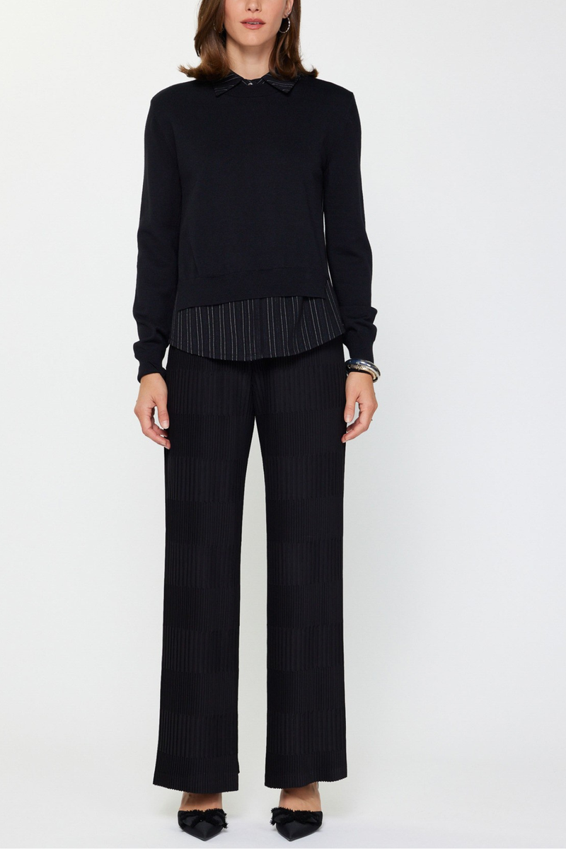 Woven Combo Sweater Shirt