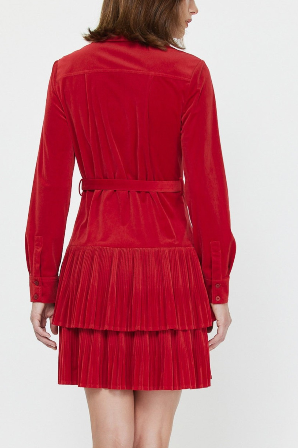Pleated Tiered Mini Dress
