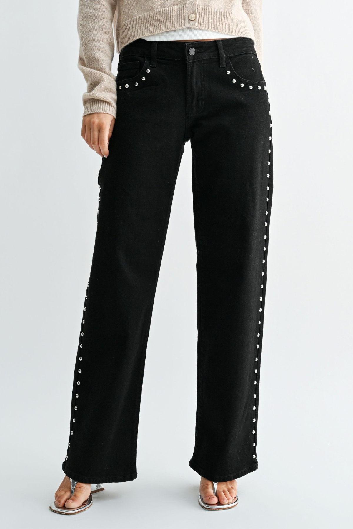 JBD Low Rise Studded Baggy Jean