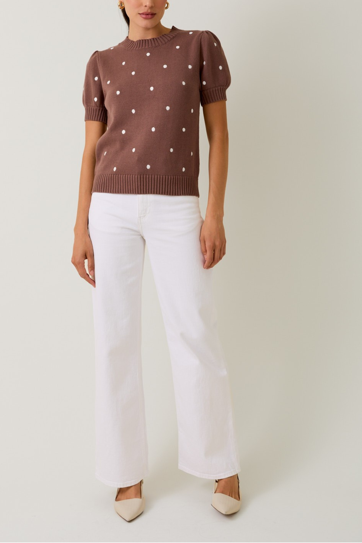 Puff Short Sleeve Sweater Top