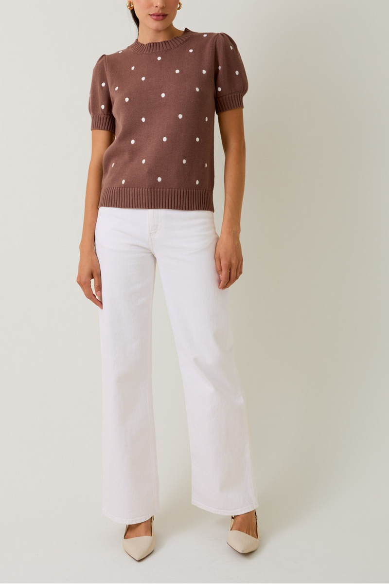 Puff Short Sleeve Sweater Top
