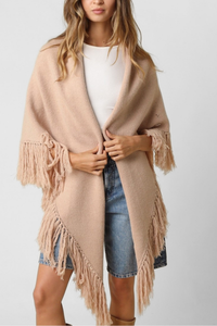 Maxine Fringe Knit Poncho