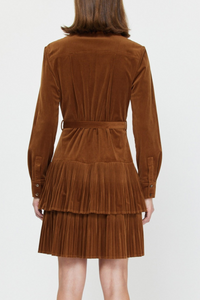 Pleated Tiered Mini Dress