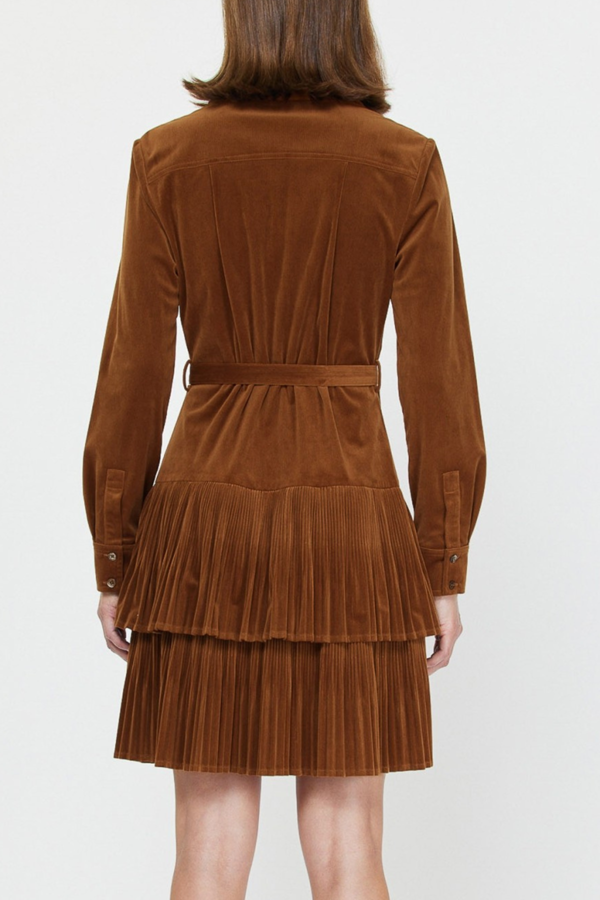 Pleated Tiered Mini Dress