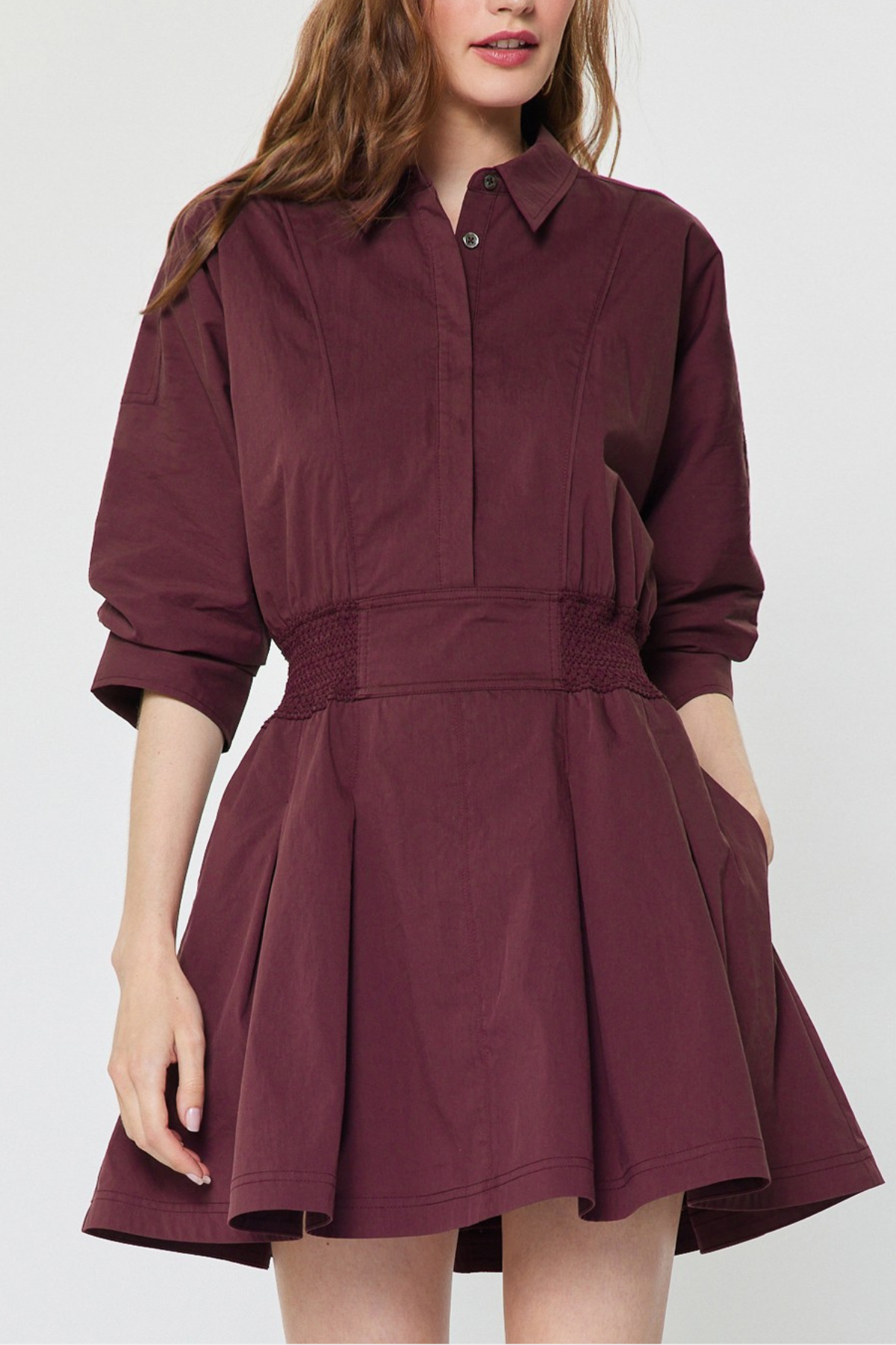 Flared Shirt Mini Dress